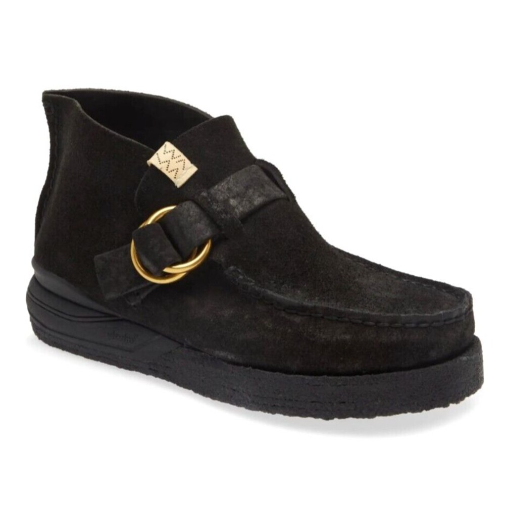 VISVIM Magoon Ring Moc Folk Men's Suede Ankle Boots in Black Size 10